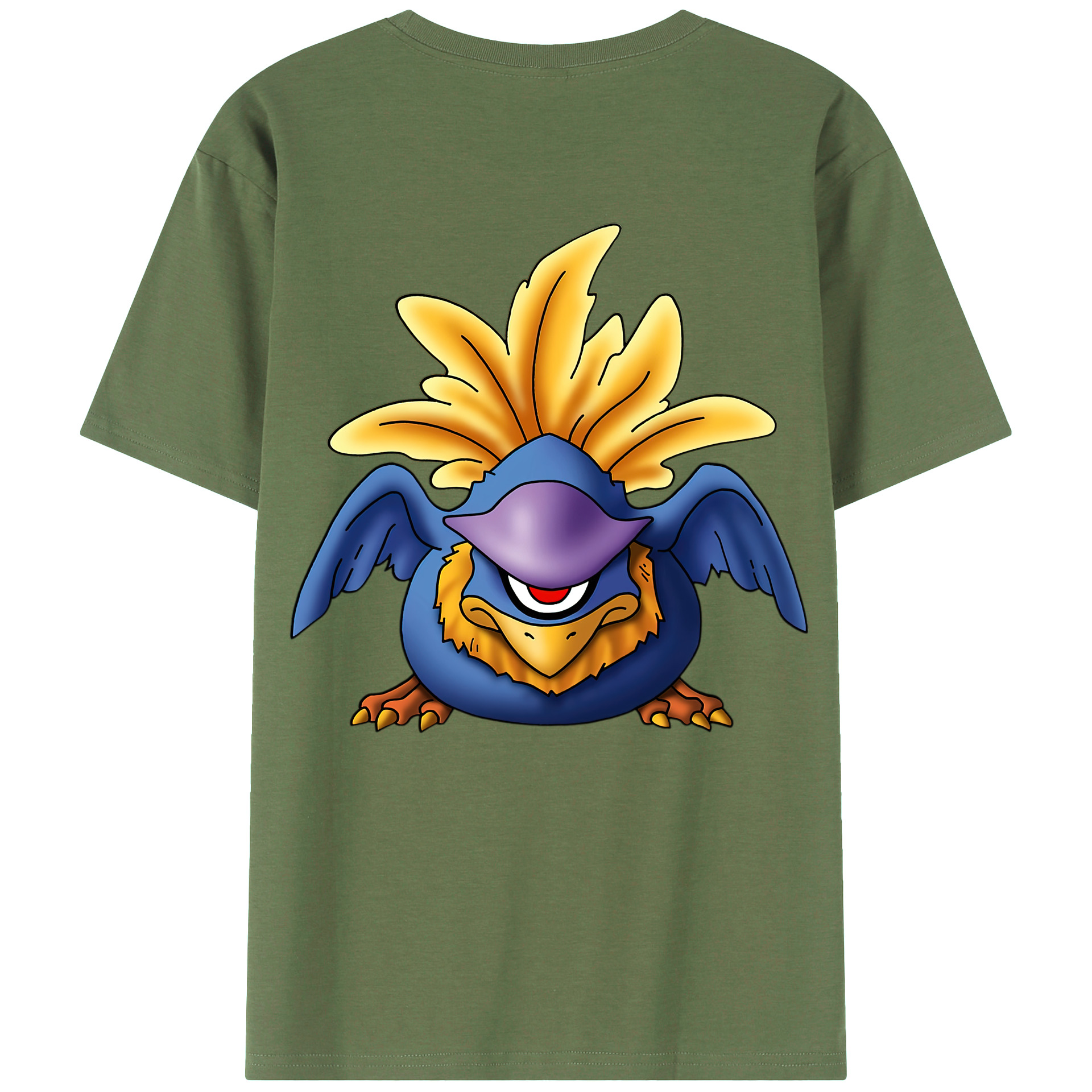 （画像用） ドラゴンクエスト Doragon Kuesuto Dragon Quest 綿100％ メンズ半袖Tシャツ（バックプリント） 通気性